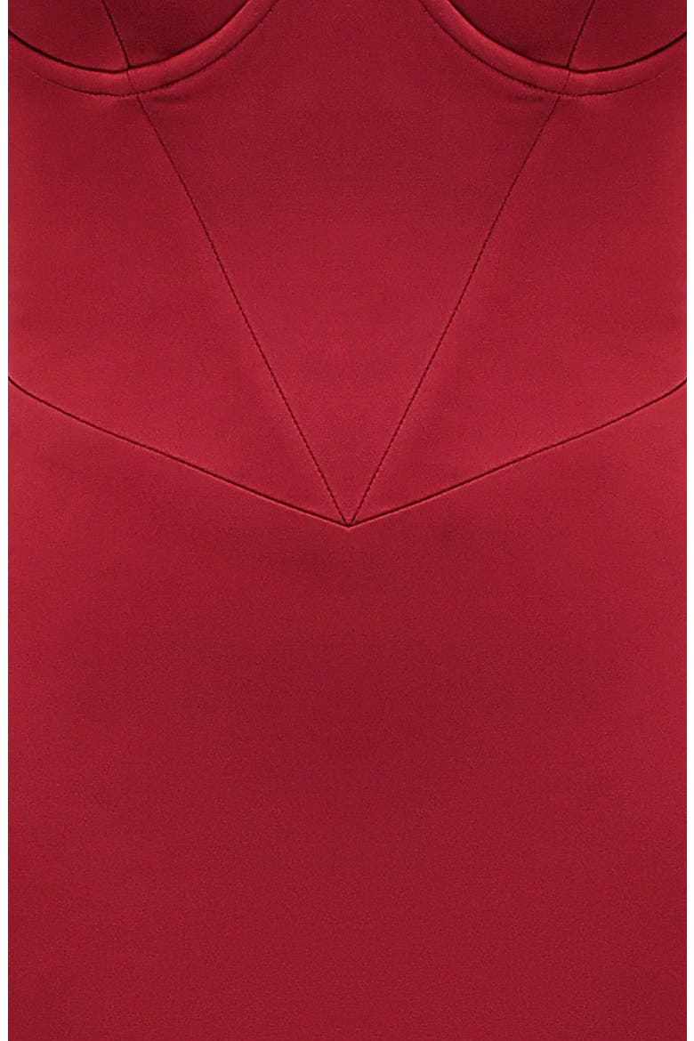 Stefania Underwire Corset Bodice Satin Gown, Alternate, color, BLOOD RED