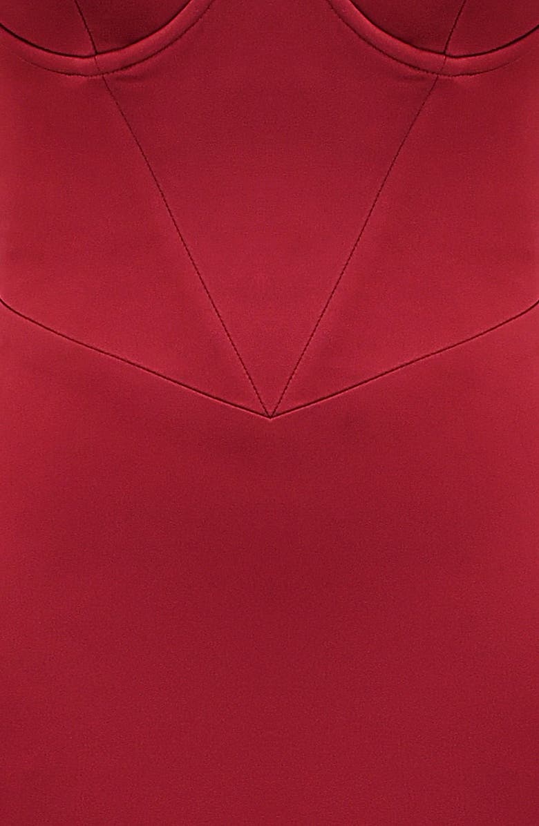 HOUSE OF CB Stefania Underwire Corset Bodice Satin Gown, Alternate, color, Blood Red