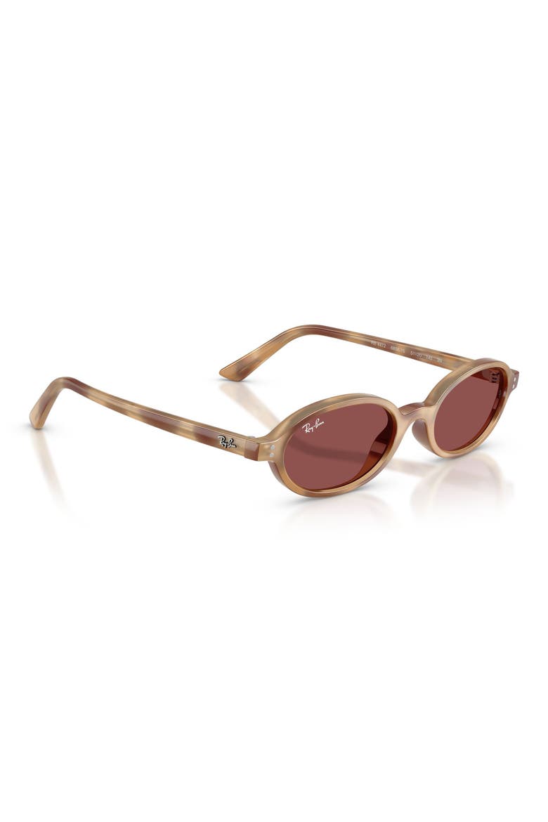 51mm Oval Sunglasses, Alternate, color, CREAM HAVANA / DARK VIOLET