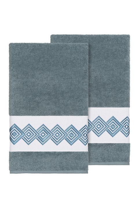 Noah Embellished Bath Towel - Set of 2 - Teal