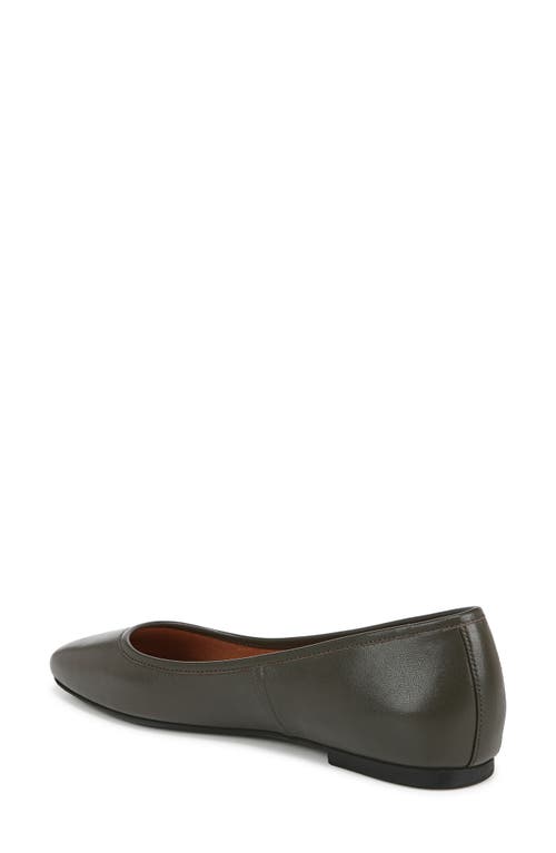 Vionic Orinda Square Toe Flat In Dark Khaki