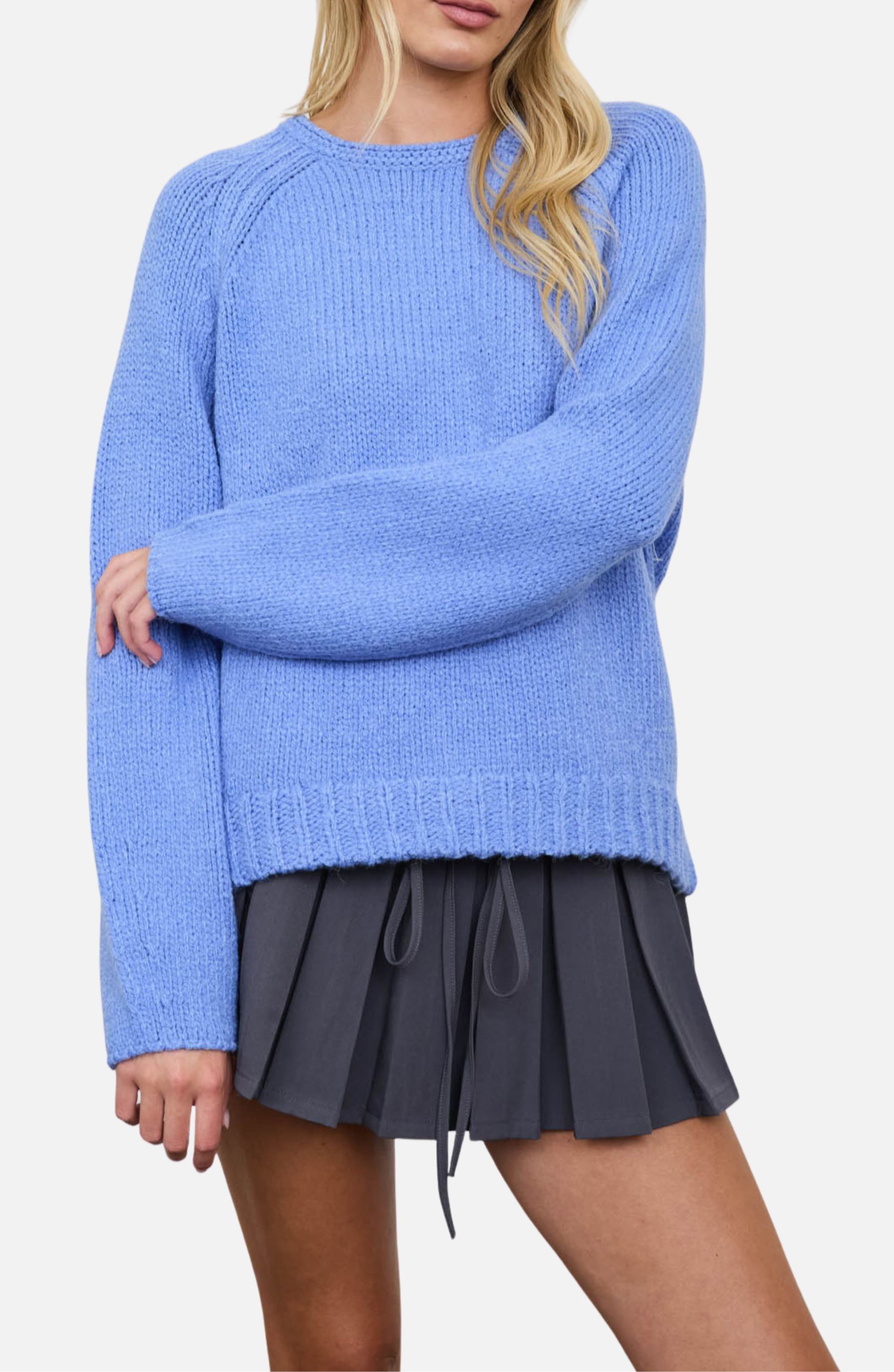 Raglan Rib Knit Sweater