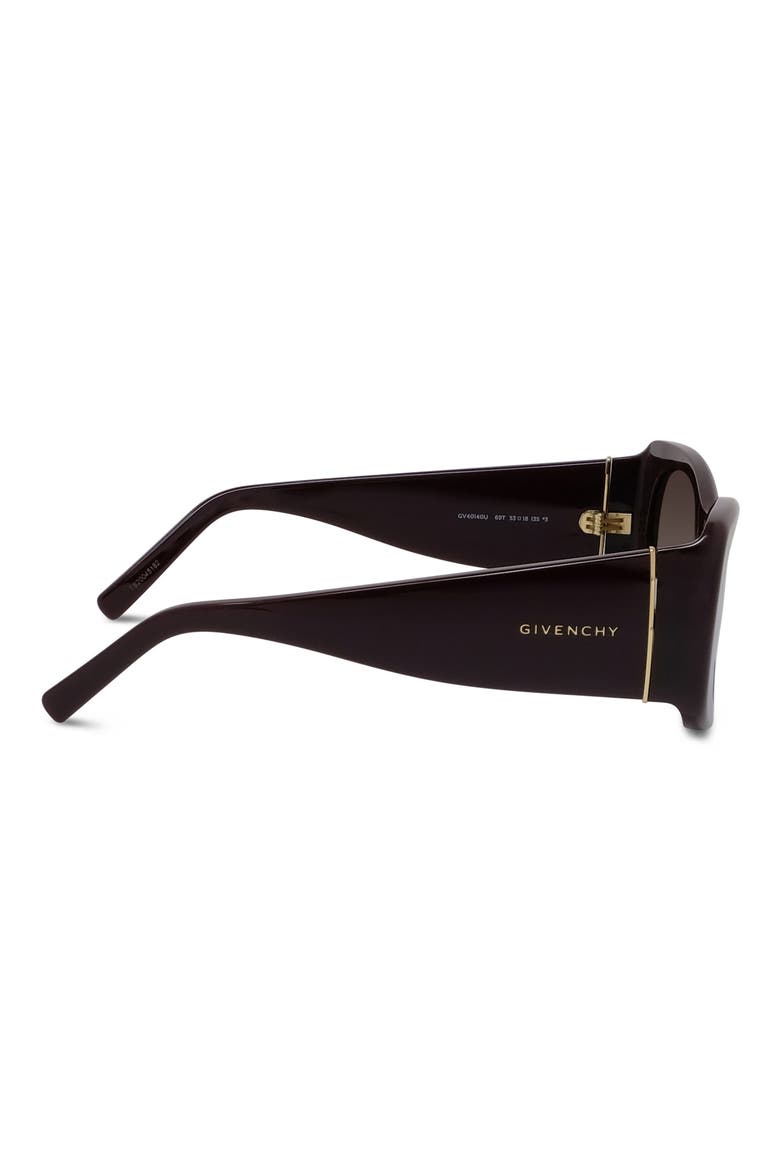 53mm Geometric Sunglasses, Alternate, color, SHINY BORDEAUX / GRADIENT