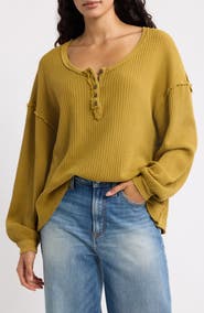 Free People Montreal Henley Thermal Top