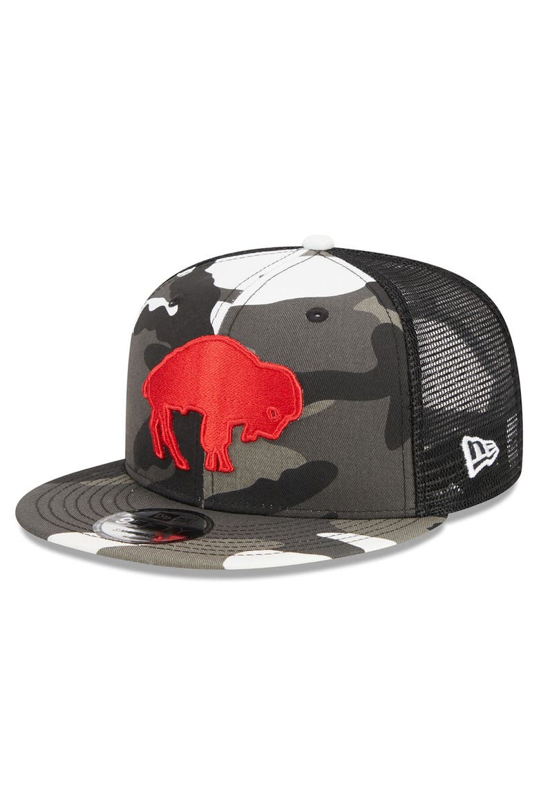 Men's New Era Urban Camo Buffalo Bills 9FIFTY Trucker Snapback Hat, Main, color, Camo
