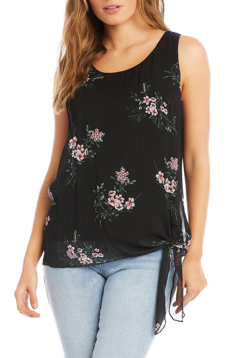 Karen Kane Floral Print Side Tie Top, Alternate, color, 
