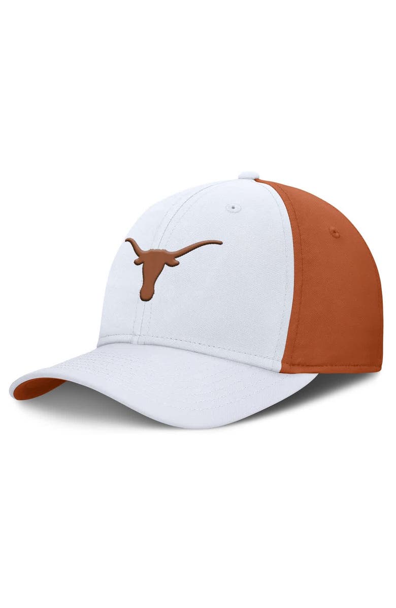 Nike Men's Nike White/Texas Orange Texas Longhorns 2025 Sideline Rise Local Performance Flex Hat, Main, color, 