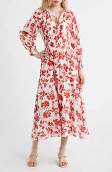 Matia Floral Long Sleeve Cotton Maxi Dress