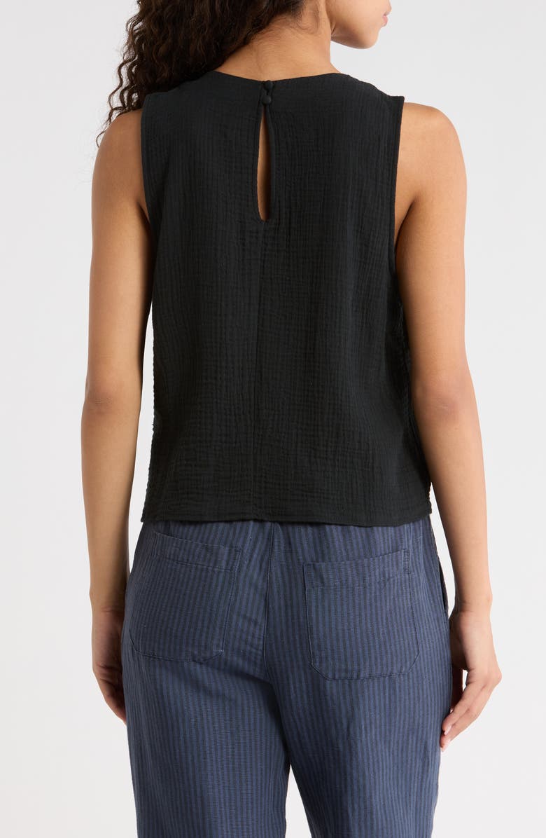 Marine Layer Serena Cotton Gauze Tank, Alternate, color, Black