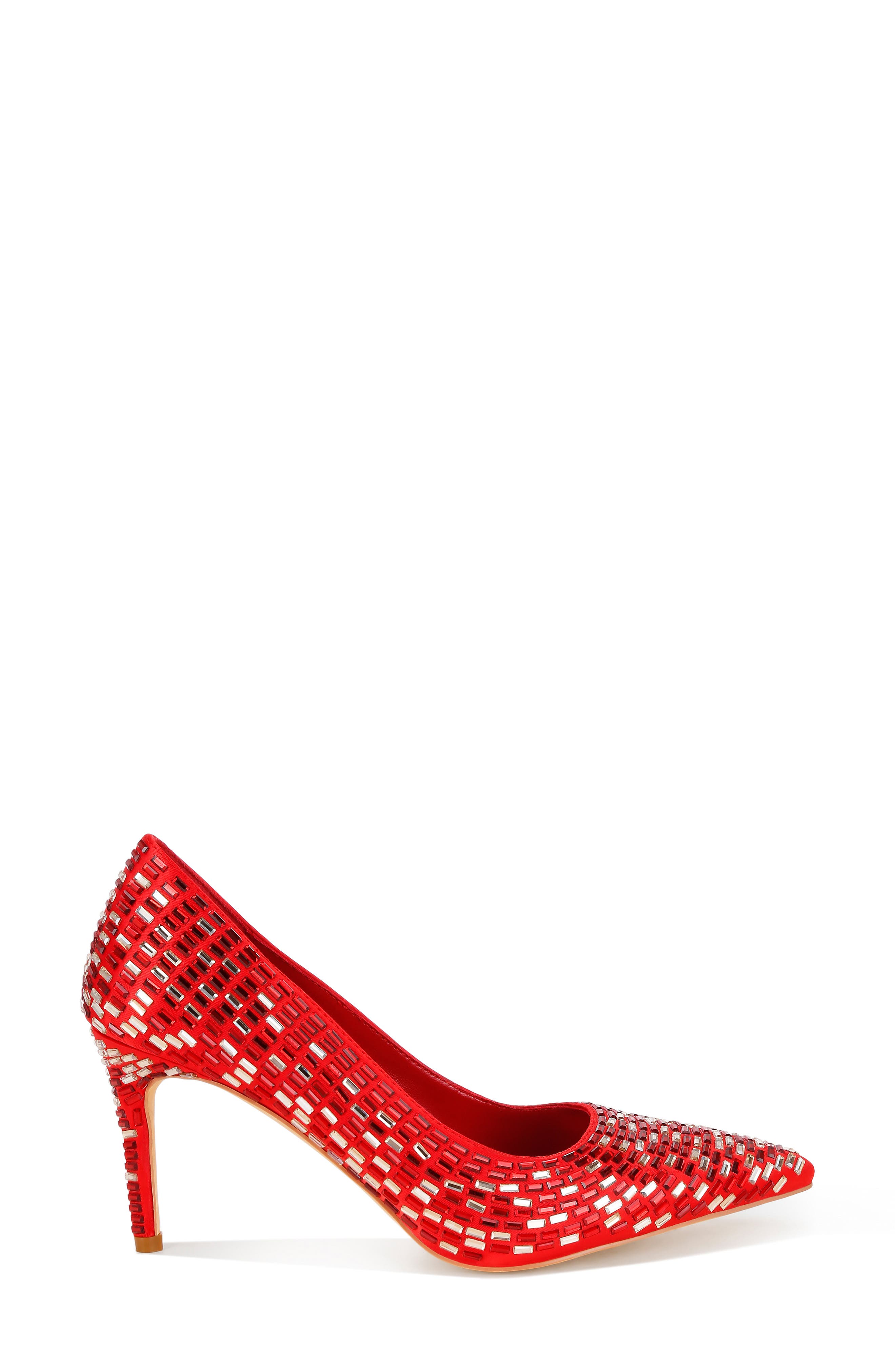 Elodie Mirrored Jewel Pump, Alternate, color, RED