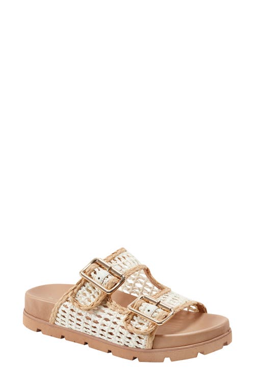 Marc Fisher Ltd Raffia Dual-buckle Sporty Sandals In Ivory