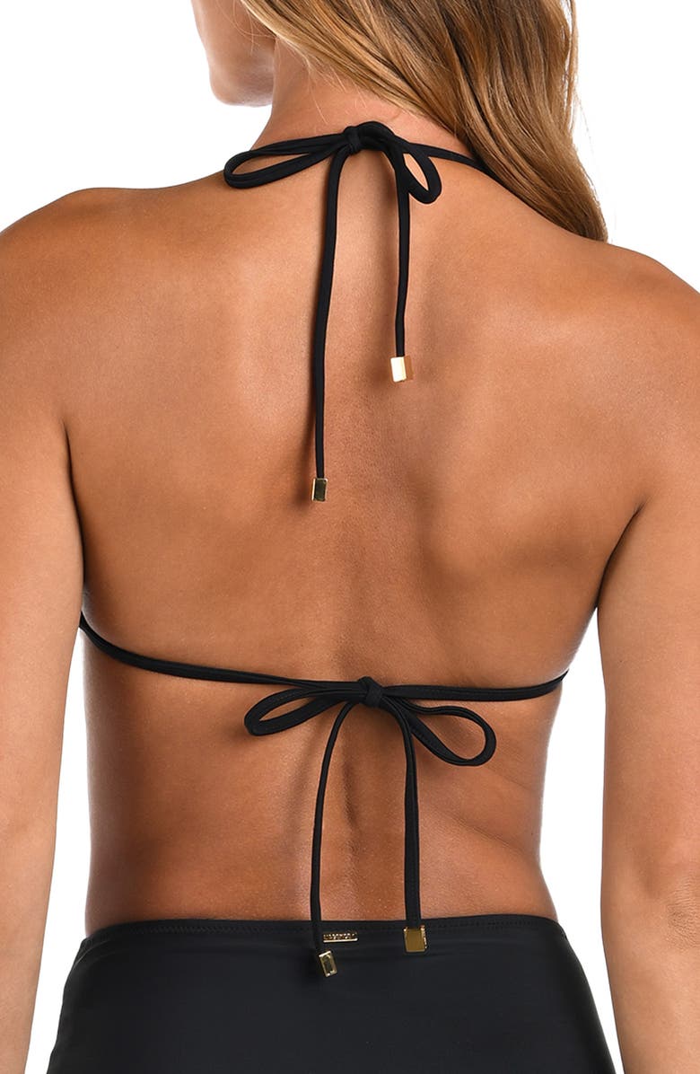 L'AGENCE Annabelle Solids Triangle Bikini Top, Alternate, color, Black