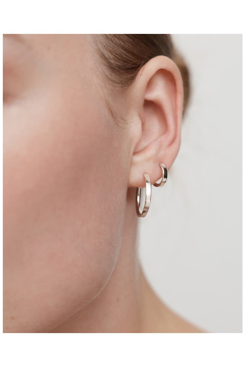 Essential Small Hoop Earrings, Alternate, color, STERLING SILVER
