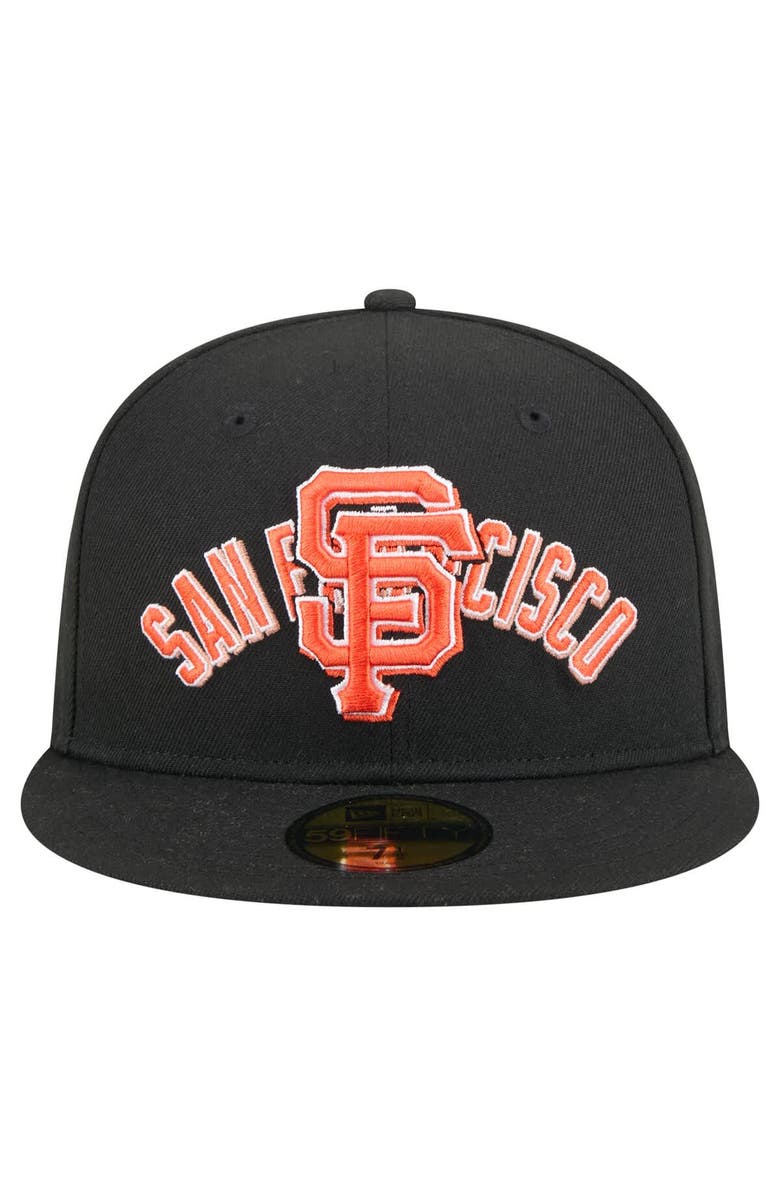 New Era Men's New Era Black San Francisco Giants Overlap 59FIFTY Fitted Hat, Alternate, color, Black