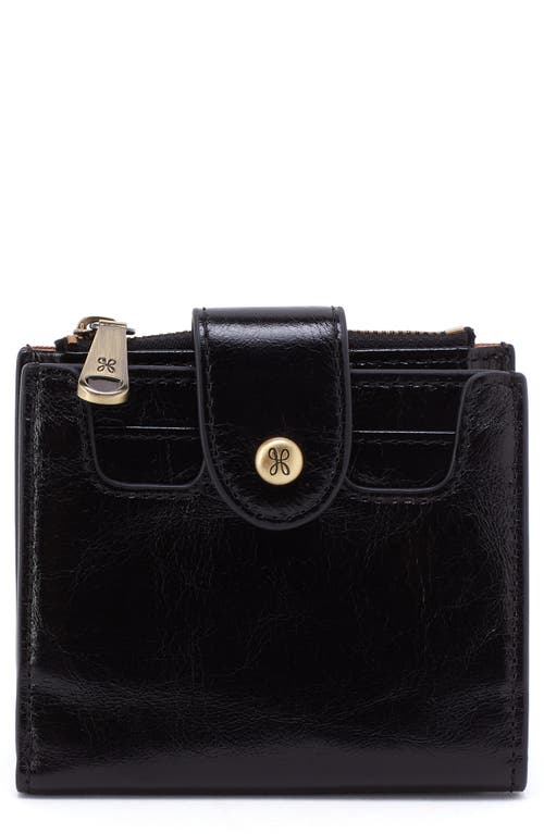 Hobo Dunn Leather Compact Wallet In Black