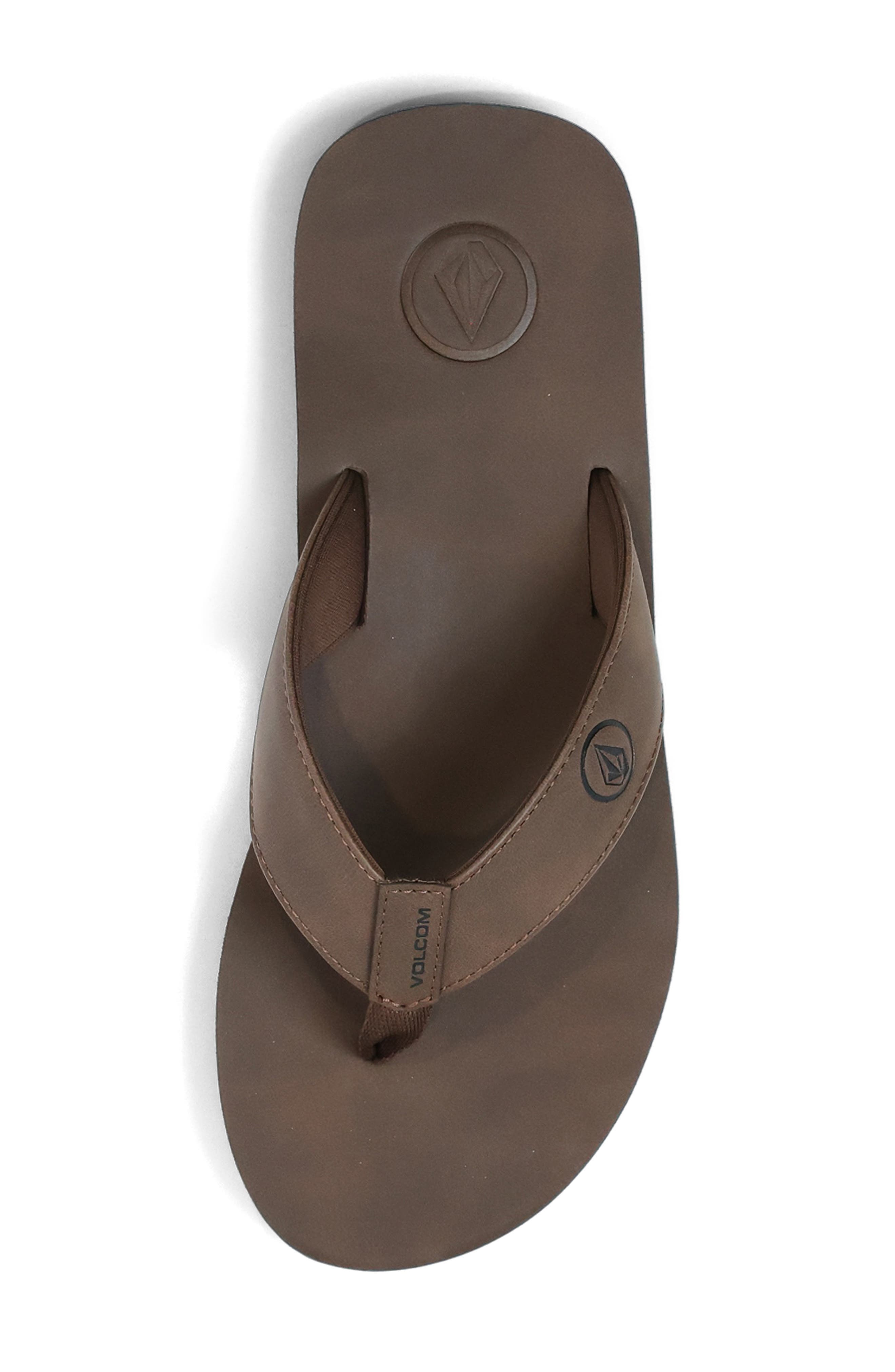 Vocation Leather Flip Flops, Alternate, color, BROWN