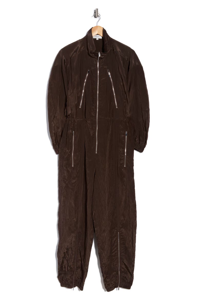 Gavin Taffeta Jumpsuit, Alternate, color, DEEPEST BROWN