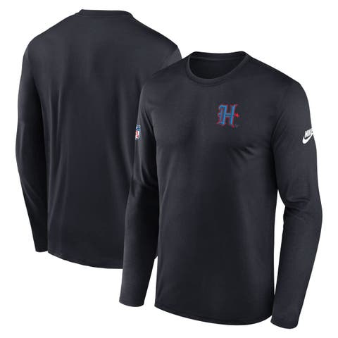 Men's Nike Navy Houston Texans Legend Small Logo Performance Long Sleeve T-Shirt