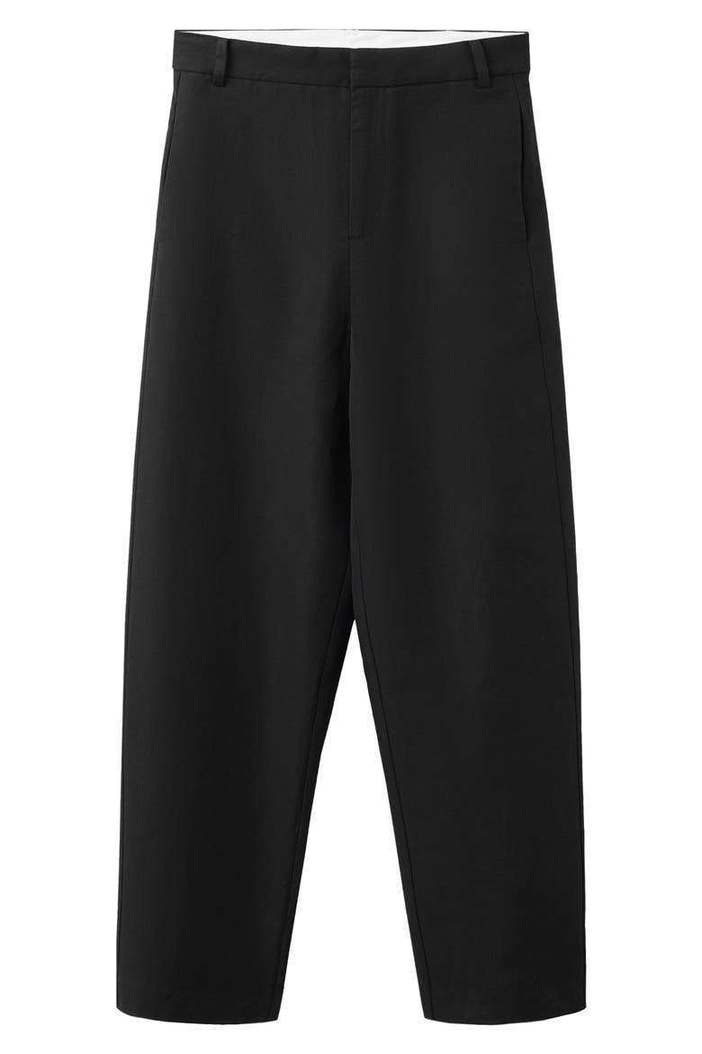 Barrel Cotton & Linen Pants, Alternate, color, BLACK