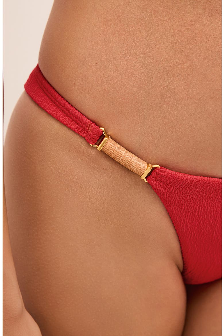 Pam Crinkle Bikini Bottoms, Alternate, color, RED