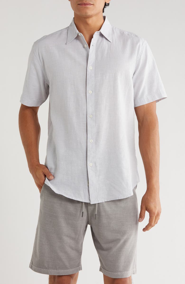 Coastaoro Key Largo Short Sleeve Linen Blend Button-Up Shirt, Main, color, 