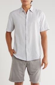 Coastaoro Key Largo Short Sleeve Linen Blend Button-Up Shirt