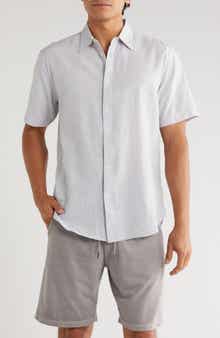 Coastaoro Key Largo Short Sleeve Linen Blend Button-Up Shirt
