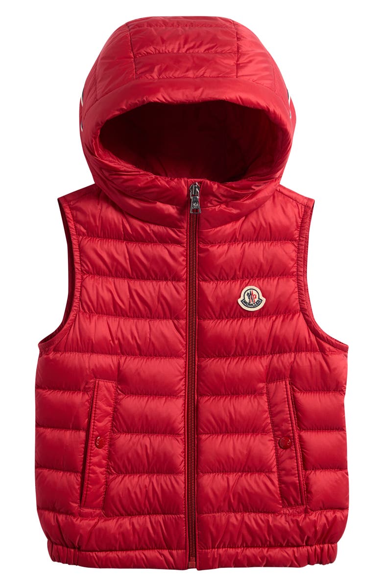 Moncler Kids' Uzzay Hooded Down Puffer Vest, Main, color, Red