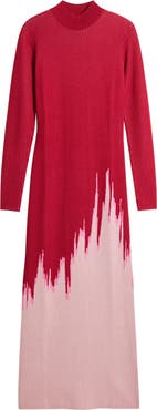 Desigual Mock Neck Maxi Ombré Sweater Dress