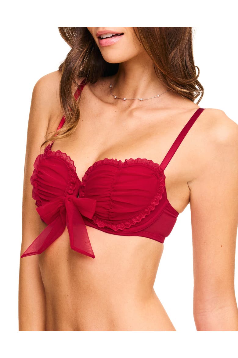 Lovey Contour Balconette Bra, Alternate, color, Dark red