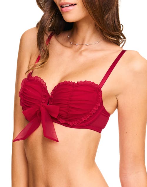Adore Me Lovey Contour Balconette Bra In Dark Red