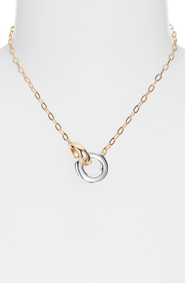 Nordstrom Polished Link Circle Necklace, Alternate, color, Gold- Silver