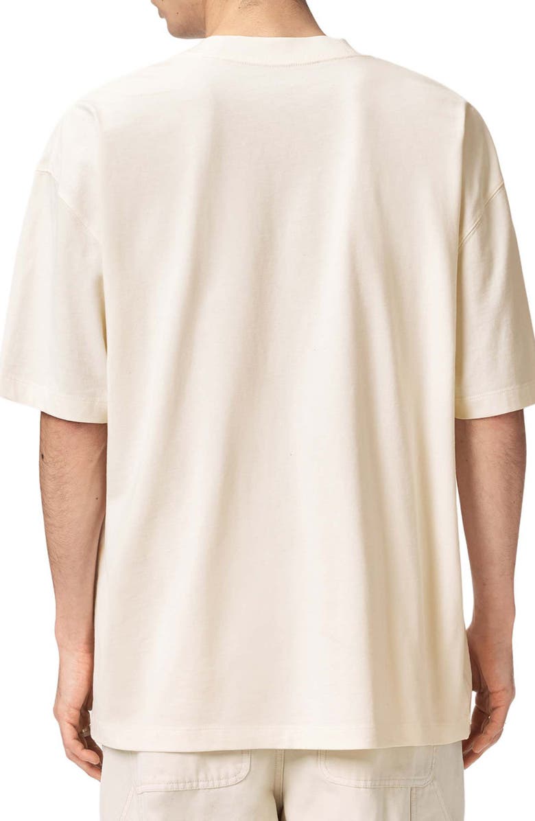 AllSaints Mikro Oversize Cotton Graphic T-Shirt, Alternate, color, Ashen White White