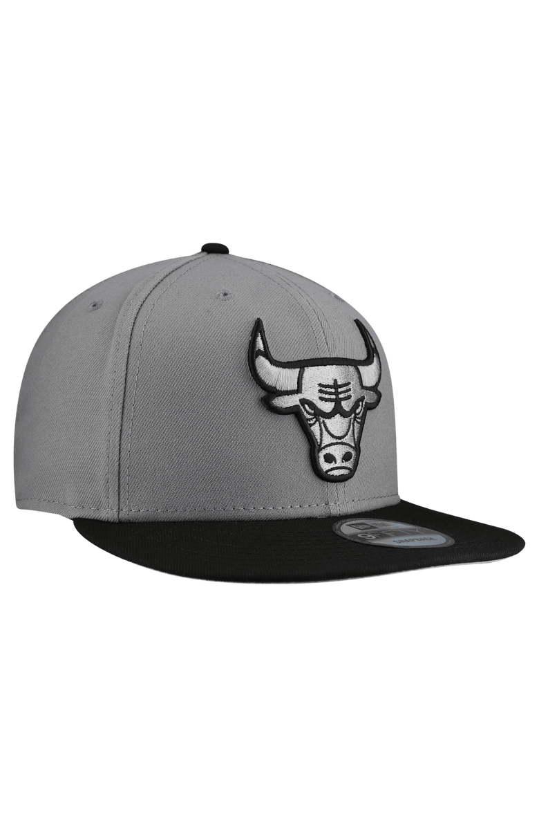New Era Men's New Era  Gray Chicago Bulls Core Logo Storm Gray Two-Tone 9FIFTY Snapback Hat, Alternate, color, Gray
