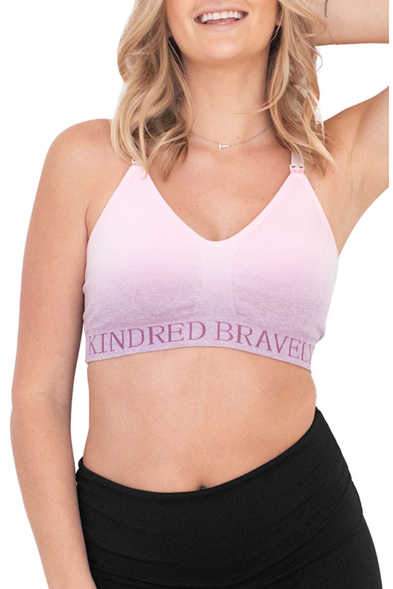 Sublime Hands-Free Pumping & Nursing Sports Bra - Sizing Available in B-D Cup, Main, color, OMBRE PURPLE