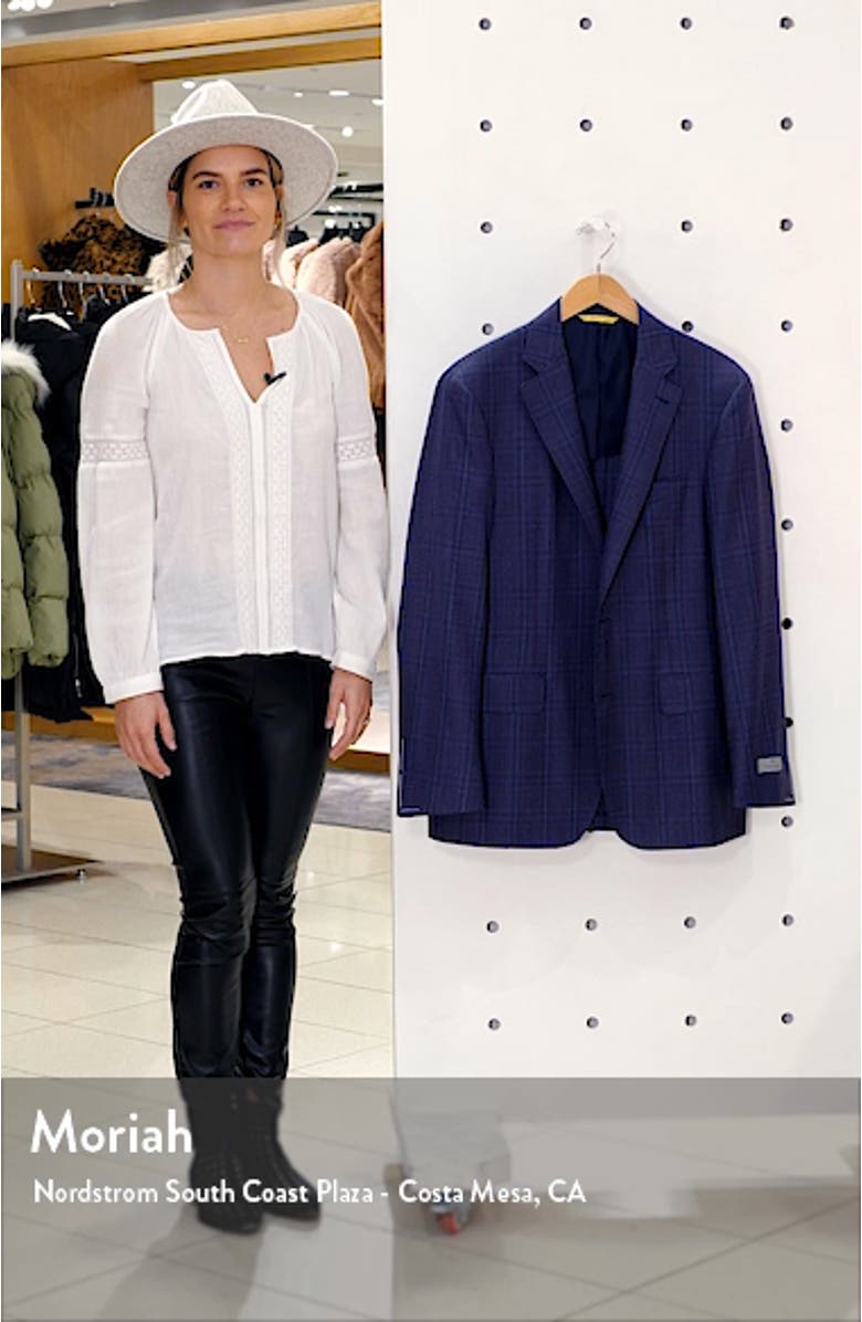 Kei Trim Fit Plaid Wool Sport Coat, sales video thumbnail