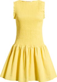 WAYF Esme Smocked Sleeveless Minidress