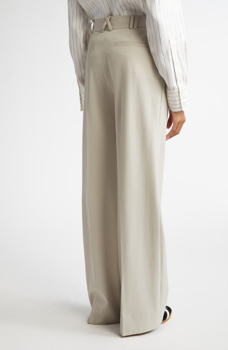 Proenza Schouler Savannah Gabardine Wide Leg Pants, Alternate, color, Taupe