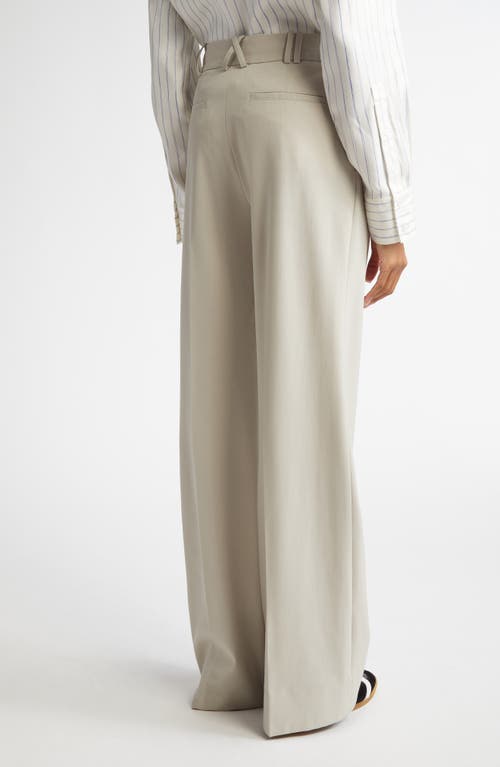 Proenza Schouler Savannah Gabardine Wide Leg Pants In Taupe