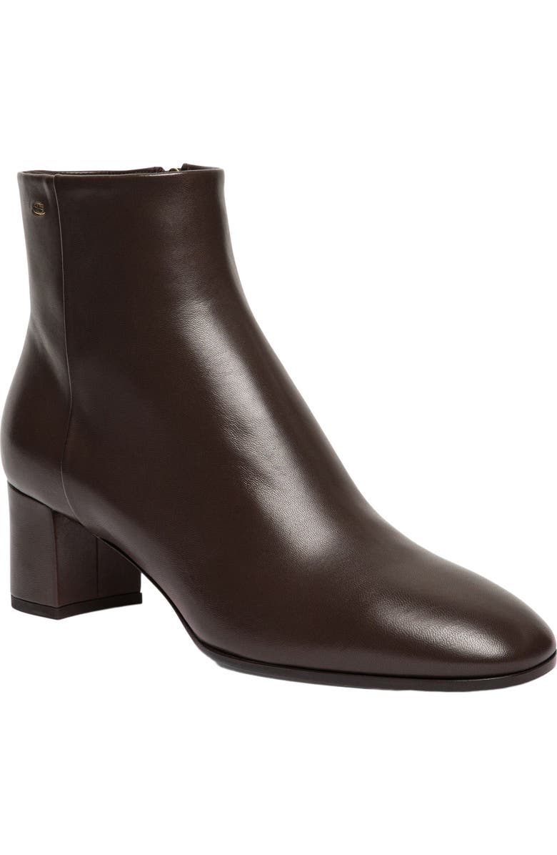 Santoni Women’s leather mid-heel ankle boot, Alternate, color, Brown