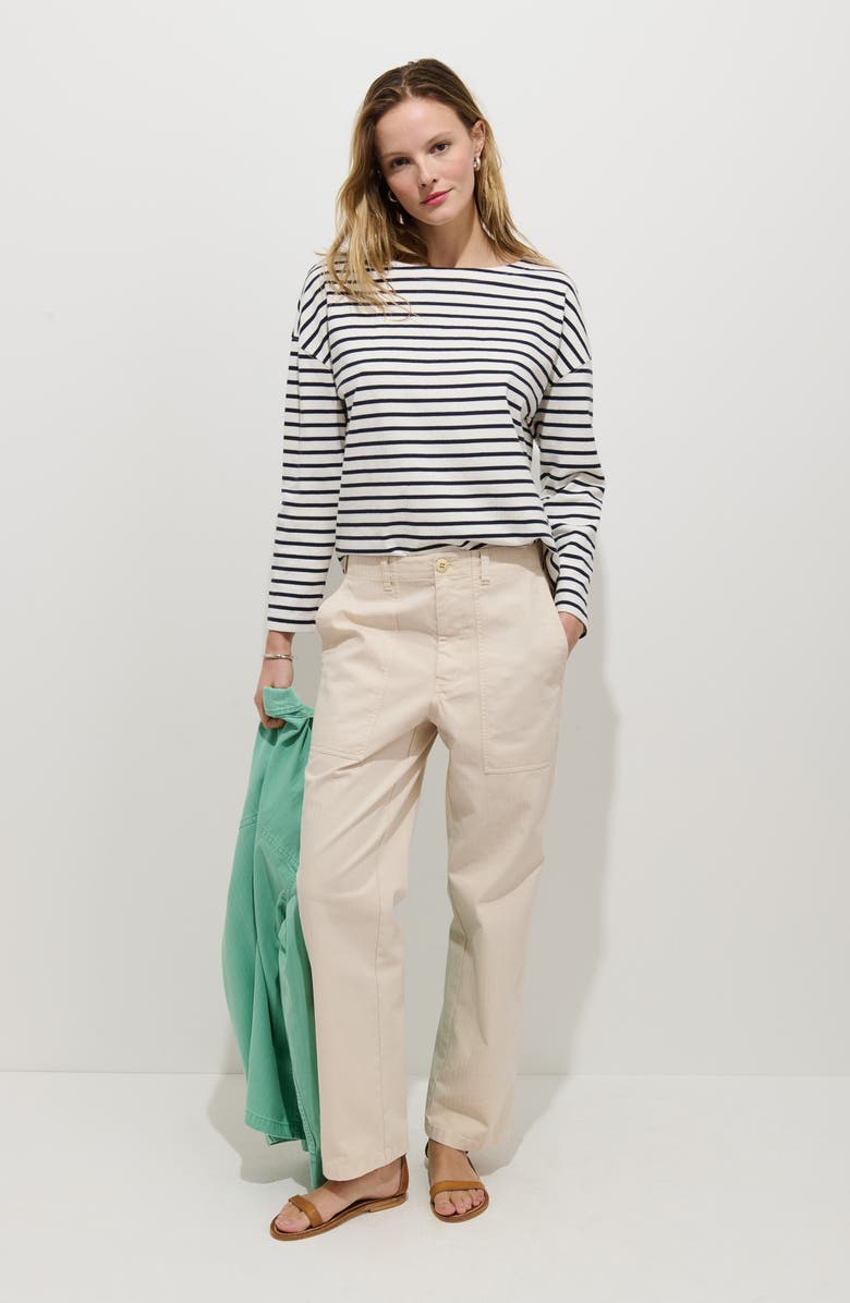 Alex Mill Avignon Stripe Boat Neck Top, Alternate, color, Ivory/ Navy