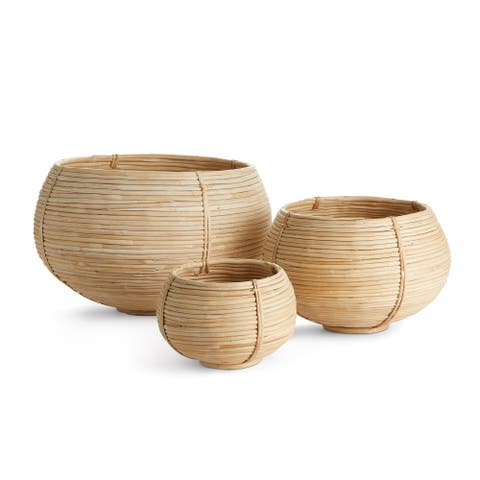 Cane Rattan Plant Baskets Set of 3