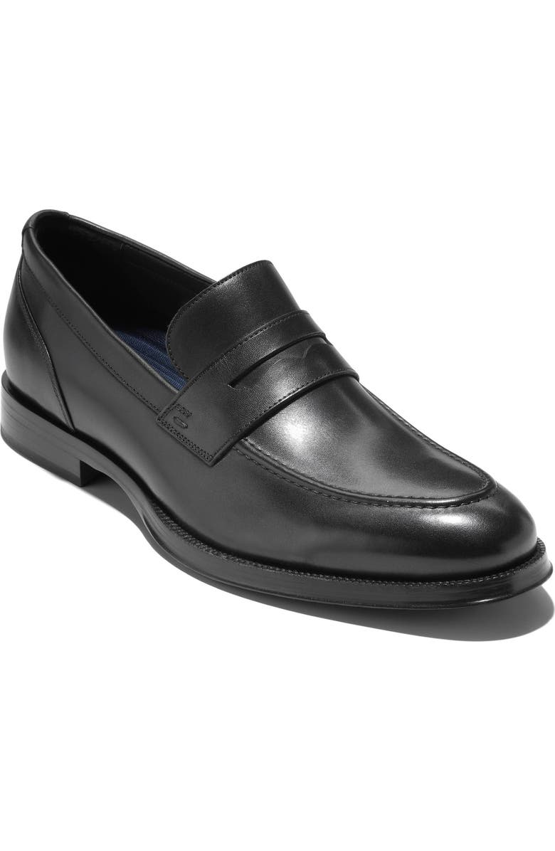Cole Haan Carnegie Penny Loafer, Main, color, Black / Black