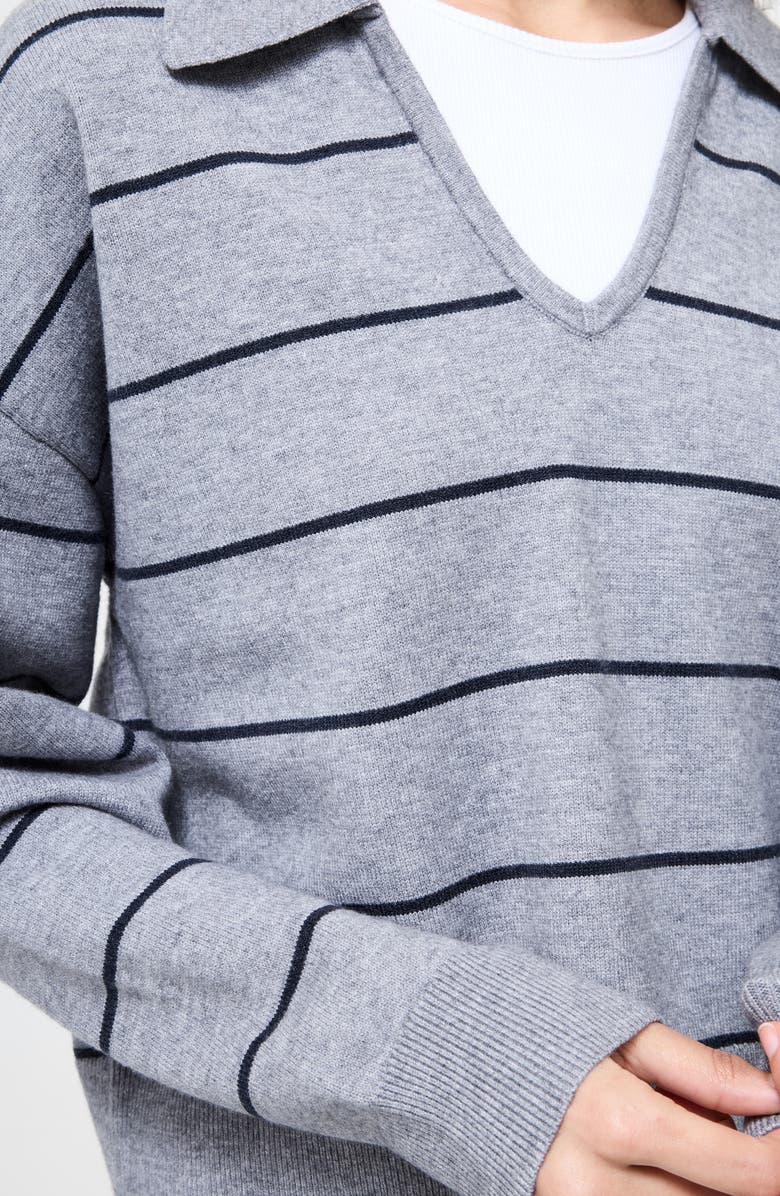 French Connection Sloane Stripe Pullover, Alternate, color, Heather Grey-Marine