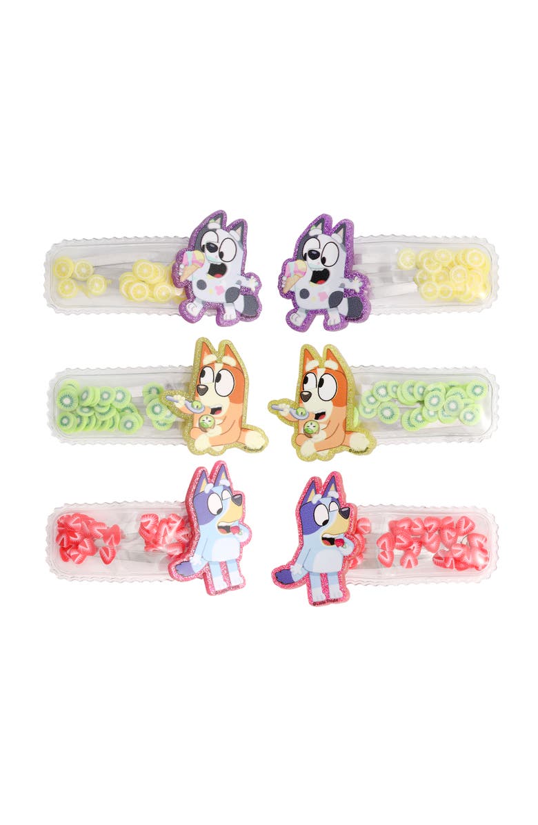 BLUEY Hair Clip 6-Piece Set - Snap Back Shaker Hair Clips, Bluey Accessories, Main, color, Multicolored