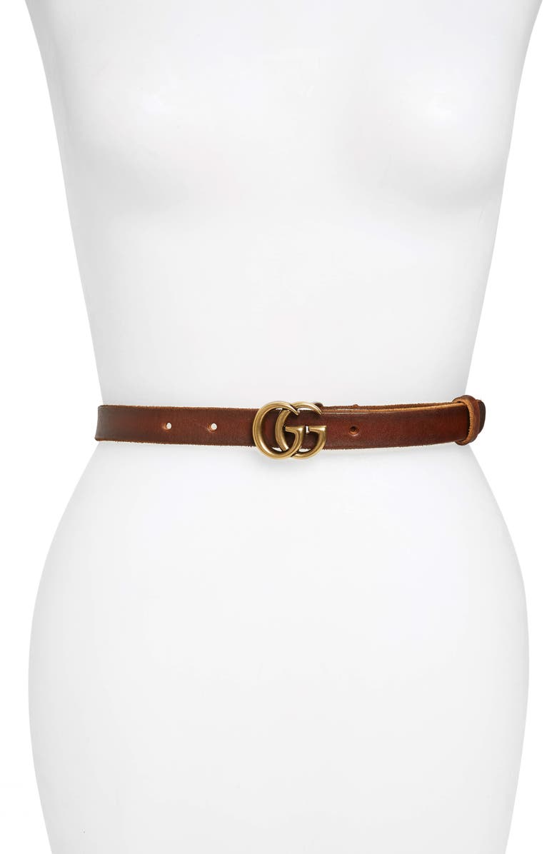 Gucci GG Leather Belt, Main, color,