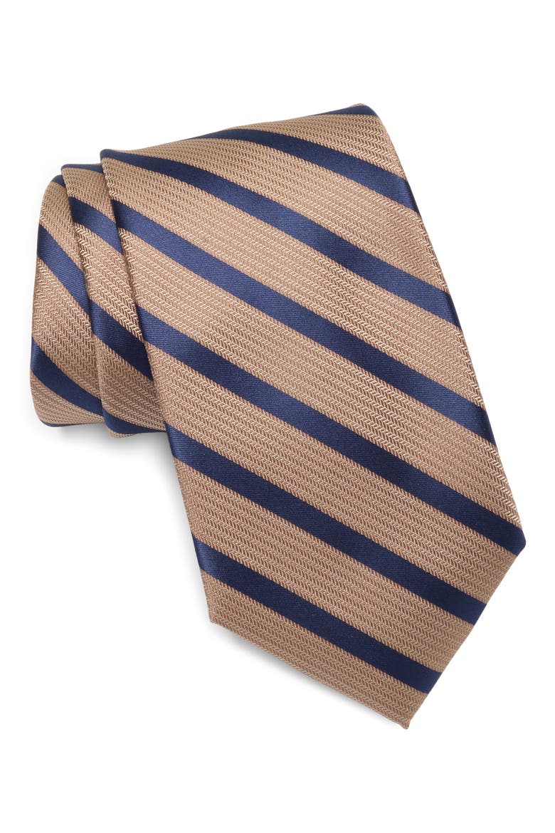 Tudor Striped Tie, Main, color, TAUPE