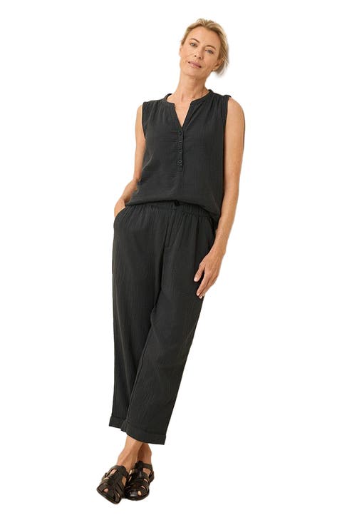 Organic Cotton Coastal Double Gauze Henley Tank