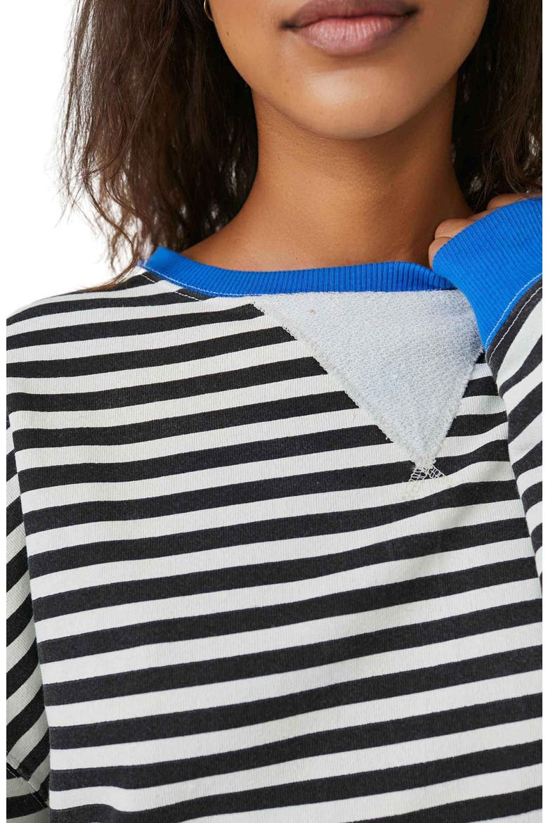 Oversize Stripe Sweatshirt, Alternate, color, BLACK COMBO