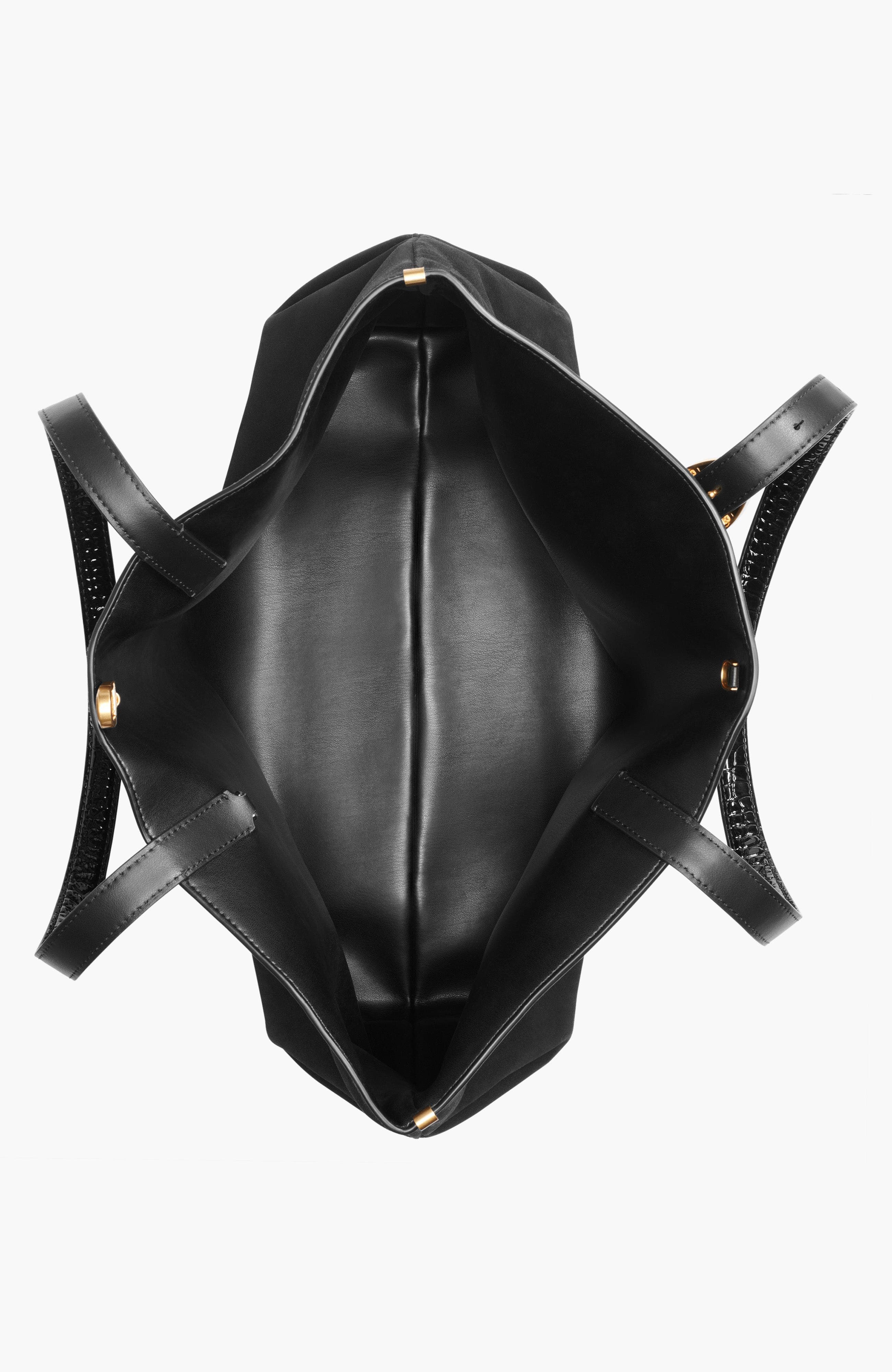 Donna Karan New York Georgette Suede Tote, Alternate, color, Black/Gold